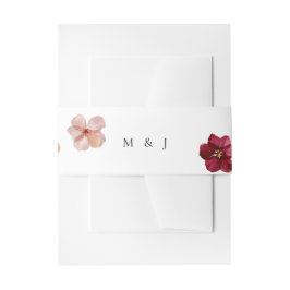 Rotes Rosa und Creme, blumenreiche Hochzeit Einladungsbanderole