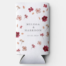 Rotes Rosa und Creme, blumenreiche Hochzeit Selters Dosenkühler