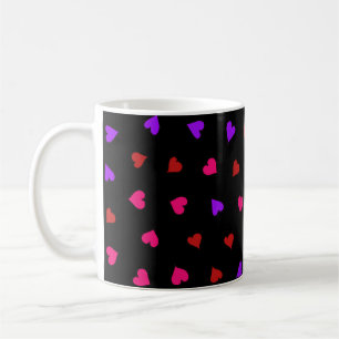 Rotes, rosa und Lila Herzmuster Kaffeetasse