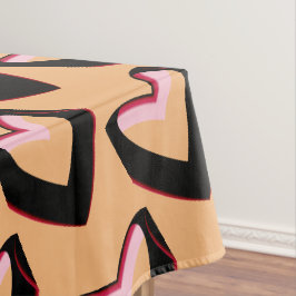 Rotes Rosa und Schwarzes Gradientherz Tischdecke