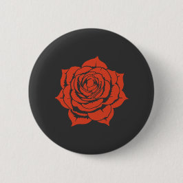 Rotes Rosen-Blumendesign - Standard-Button Button