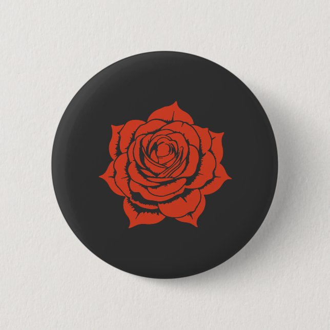 Rotes Rosen-Blumendesign - Standard-Button Button (Vorderseite)