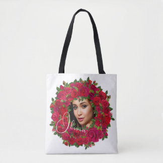 Rotes Rosen-Fotodesign mit individuellem Text
