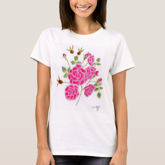 Rotes Rosen Frauen T-Shirt (Vorderseite)