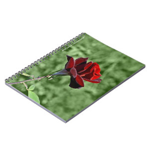 Rotes Rosen-Notizbuch Notizblock