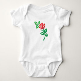 Rotes Rosenblumendesign – Klassische Blumenpracht Baby Strampler