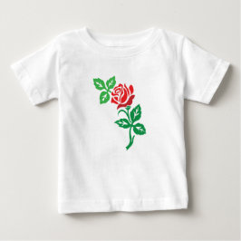 Rotes Rosenblumendesign – Klassische Blumenpracht Baby T-shirt