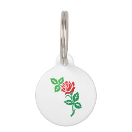 Rotes Rosenblumendesign – Klassische Blumenpracht Haustiermarke