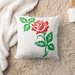 Rotes Rosenblumendesign – Klassische Blumenpracht Kissen