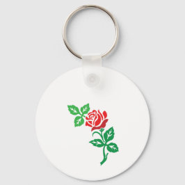 Rotes Rosenblumendesign – Klassische Blumenpracht Schlüsselanhänger