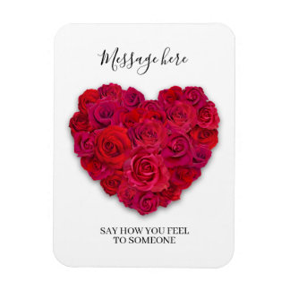Rotes Rosenherz Minimalistischer Romantischer Benu Magnet