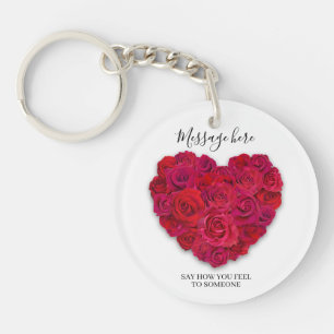 Rotes Rosenherz Romantischer Minimalistischer Benu Schlüsselanhänger