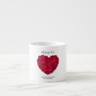 Rotes Rosenherz Romantisches Florales Benutzerdefi Espressotasse