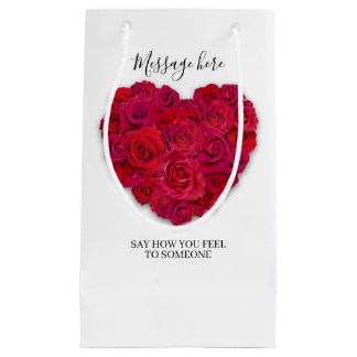 Rotes Rosenherz Romantisches Florales Benutzerdefi Kleine Geschenktüte