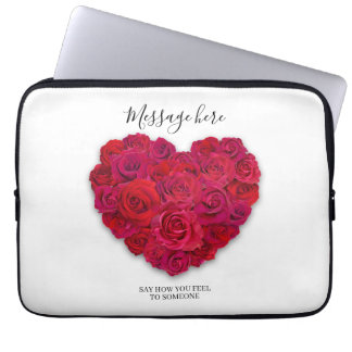 Rotes Rosenherz Romantisches Florales Benutzerdefi Laptopschutzhülle