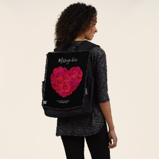 Rotes Rosenherz Romantisches Florales Benutzerdefi Rucksack