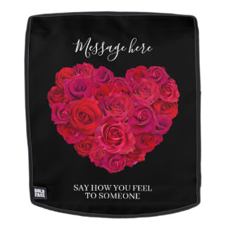 Rotes Rosenherz Romantisches Florales Benutzerdefi Rucksack