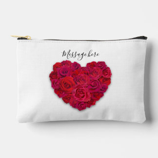 Rotes Rosenherz Romantisches Florales Benutzerdefi Zubehörtasche