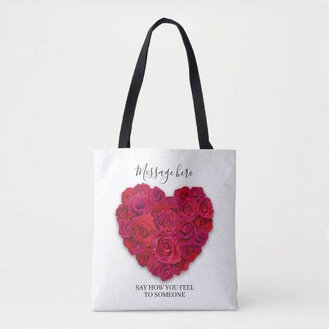 Rotes Rosenherz Romantisches Florales Maßgeschneid (Vorderseite)