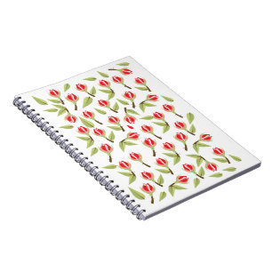 Rotes Rosenmuster Notizblock