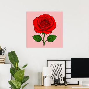 Rotes Rosenposter Poster