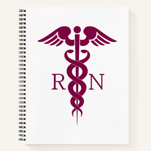 Rotes Rotes Caduceus Krankenzeichen Notizbuch (Vorderseite)