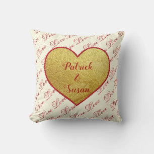 Rotes Rotes Herz Typografie Eleganter Valentinstag Kissen