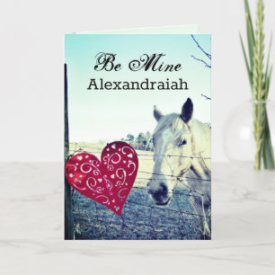 Rotes Rotes Pferd Valentine Mine Feiertagskarte
