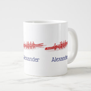 Rotes Rudern Rudermannschaft Crew Team Wassersport Jumbo-Tasse