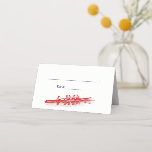 Rotes Rudern Rudermannschaft Crew Team Wassersport Platzkarte