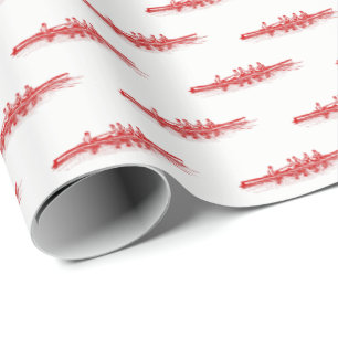 Rotes Rudern Rudermannschaft Wasser Sportarten Geschenkpapier