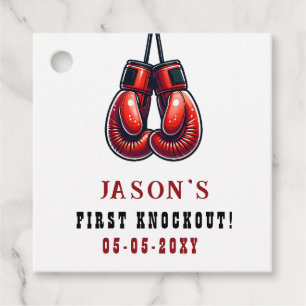 Rotes Rumble First Knockout Boxen Geburtstag Geschenkanhänger