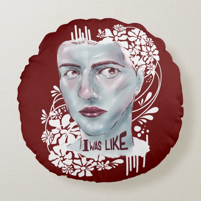 Rotes Rundkissen Rundes Kissen (Vorderseite)