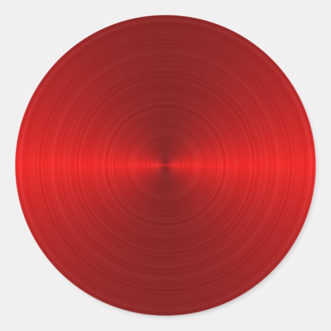 Rotes Rundmetall Runder Aufkleber (Vorderseite)