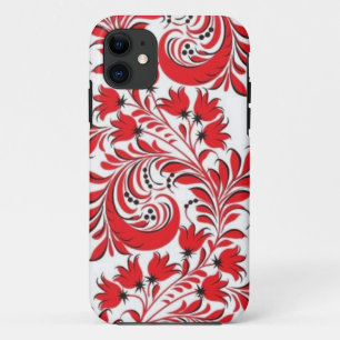 Rotes Russisches Khokhloma iPhone 11 Hülle