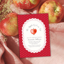 Rotes Rustikal Herbst Vintage Apfel Baby Shower