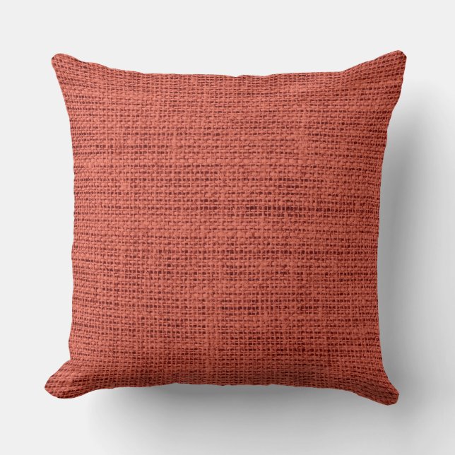 Rotes rustikales Leinwand-Pastellleinen Kissen (Vorderseite)