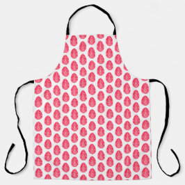 Rotes Rustikales Ostereier Linocut Schürze