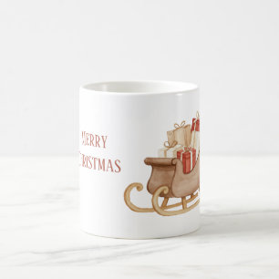 Rotes Sahne-Geschenke von Santas Schlitten Kaffeetasse