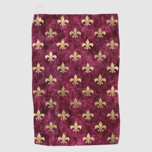 Rotes Samt Fleur De Lis Mardi Gras Orleans Muster Golfhandtuch