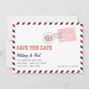 Rotes Save the Date Postdienst-Kollektion