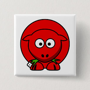 Rotes Schaf Button