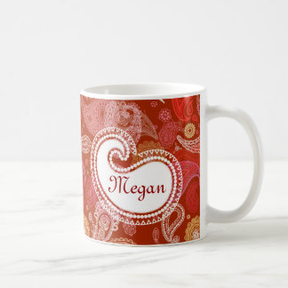 Rotes Scharlachrot Paisley Kaffeetasse