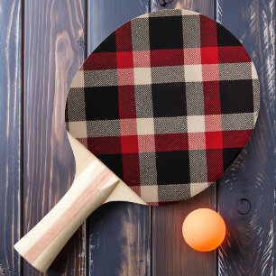 Rotes Schatten-Kariertuch Tischtennis Schläger