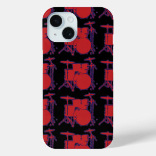 Rotes Schlagzeug iPhone 15 Hülle