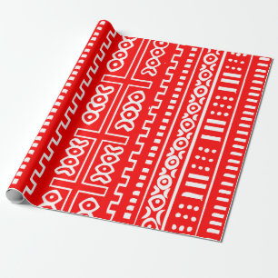 Rotes Schlamm-Stoff-Muster Geschenkpapier