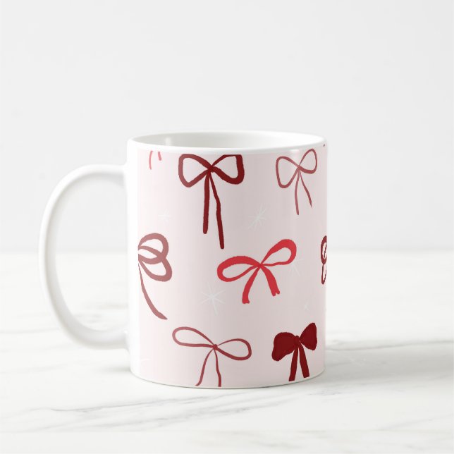 Rotes Schleifen-Minimim-Tasse Kaffeetasse (Links)