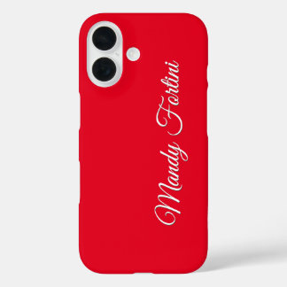 Rotes Schlicht Elegantes Minimalistisches Kalligra iPhone 16 Hülle