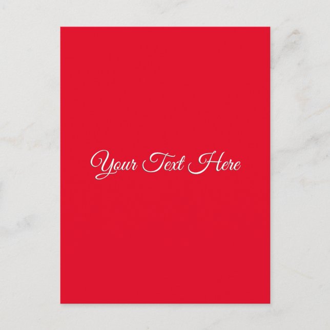 Rotes Schlicht Elegantes Minimalistisches Kalligra Postkarte (Vorderseite)