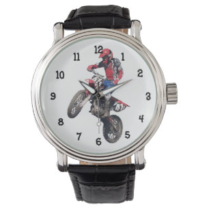 Rotes Schmutz-Fahrrad Armbanduhr